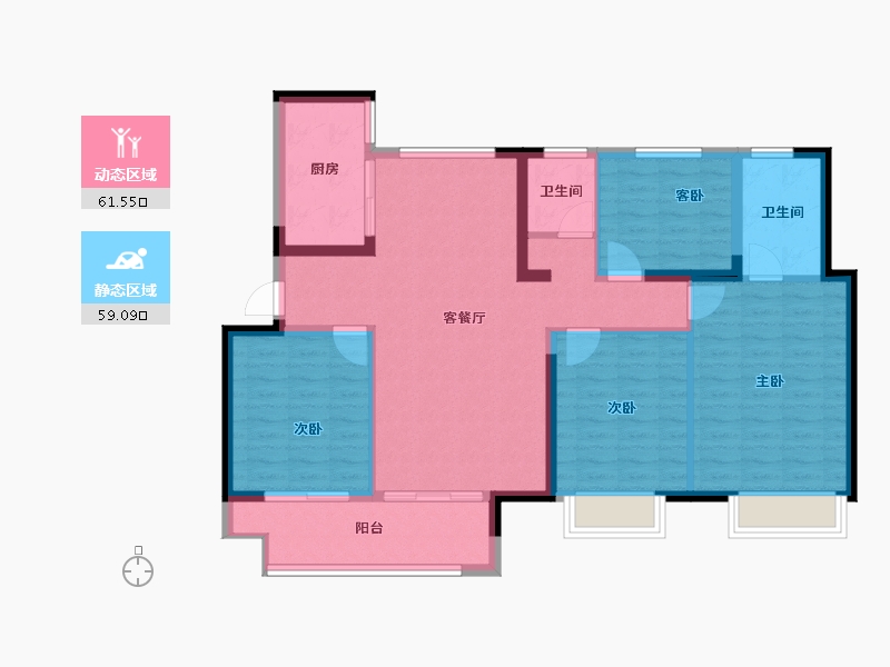 江苏省-常州市-光明光樾华庭-108.95-户型库-动静分区