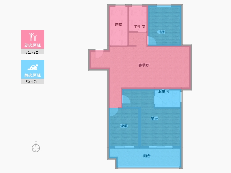 江苏省-常州市-长兴秀江南水岸名苑-100.77-户型库-动静分区