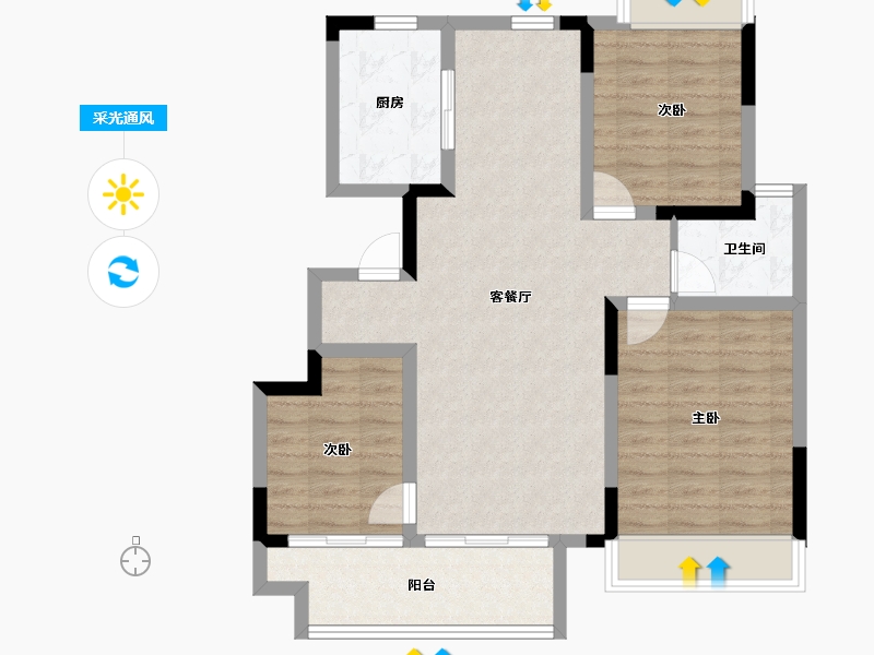 江苏省-常州市-大发龙腾珑悦府-82.41-户型库-采光通风