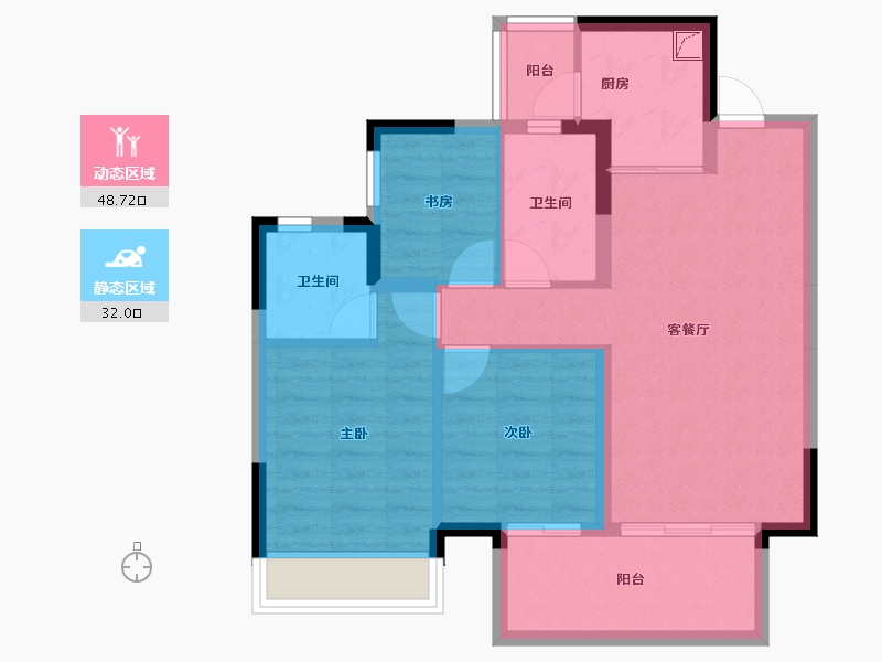 广西壮族自治区-南宁市-九宸府-71.68-户型库-动静分区