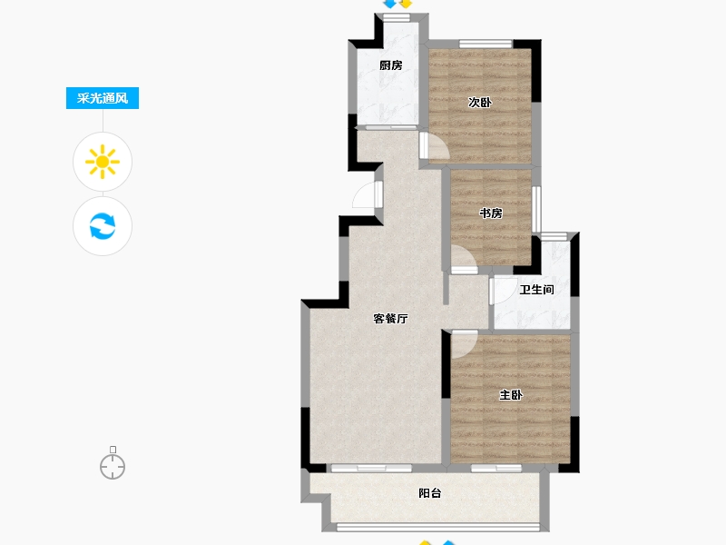 江苏省-常州市-大发龙腾珑悦府-76.80-户型库-采光通风