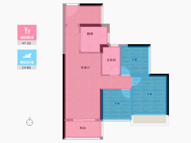 广东省-广州市-中建·鄂旅投岭南悦府-63.93-户型库-动静分区