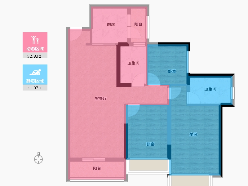 广东省-广州市-叠溪花园-83.19-户型库-动静分区