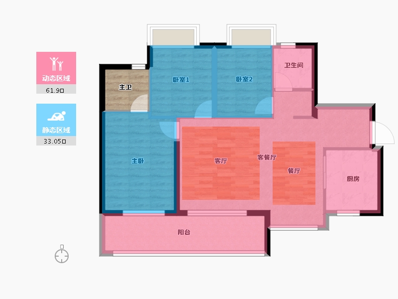 贵州省-贵阳市-万科麓山-89.60-户型库-动静分区