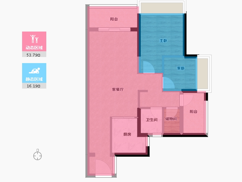 广东省-广州市-广州佳兆业悦峰-61.65-户型库-动静分区