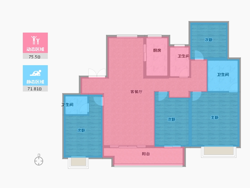 江苏省-常州市-熙悦府-133.10-户型库-动静分区