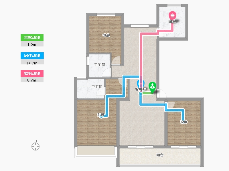 江苏省-常州市-牡丹三江公馆-101.96-户型库-动静线