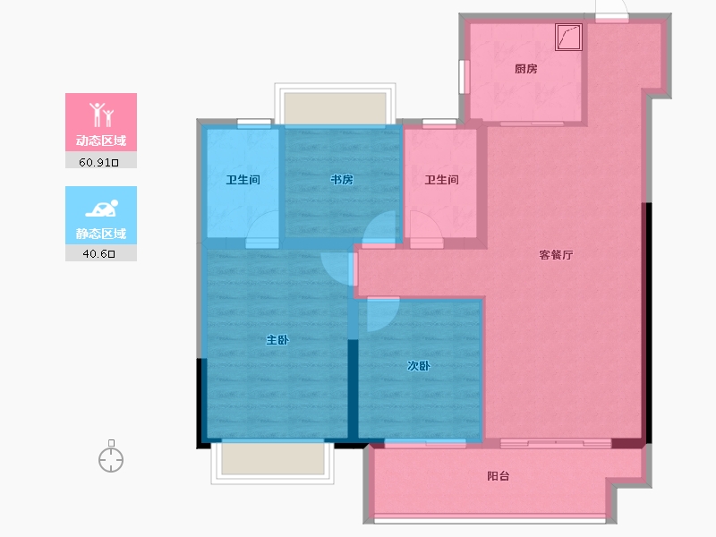 江苏省-常州市-华盛品樾公馆-91.20-户型库-动静分区