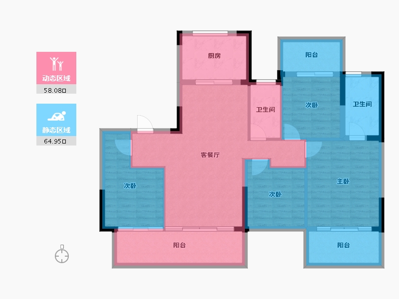 广西壮族自治区-南宁市-建发五象印月-111.34-户型库-动静分区