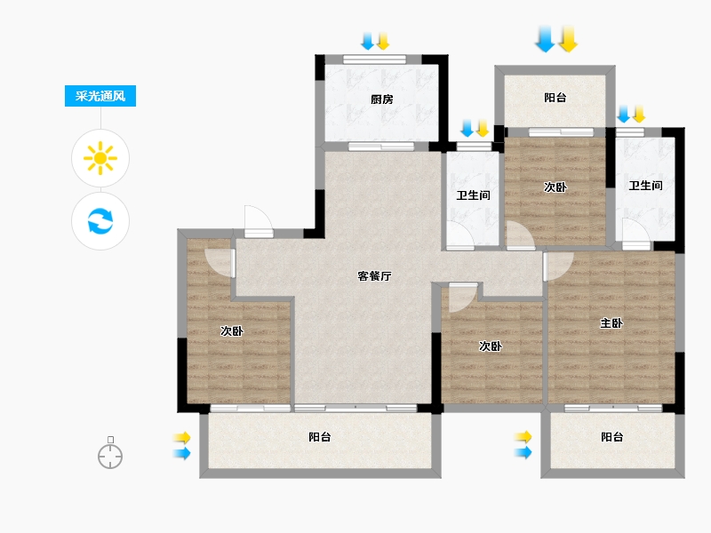 广西壮族自治区-南宁市-建发五象印月-111.34-户型库-采光通风