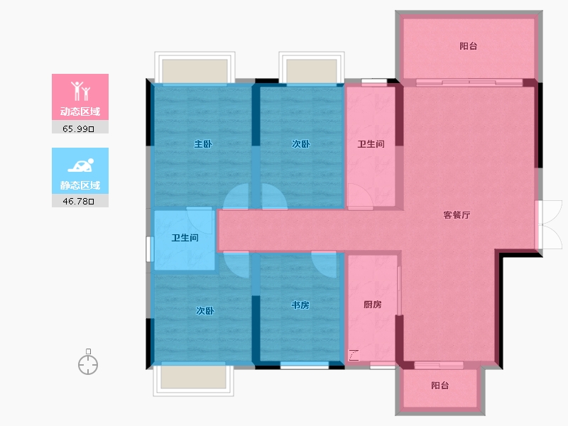 广西壮族自治区-南宁市-盛科城-100.66-户型库-动静分区