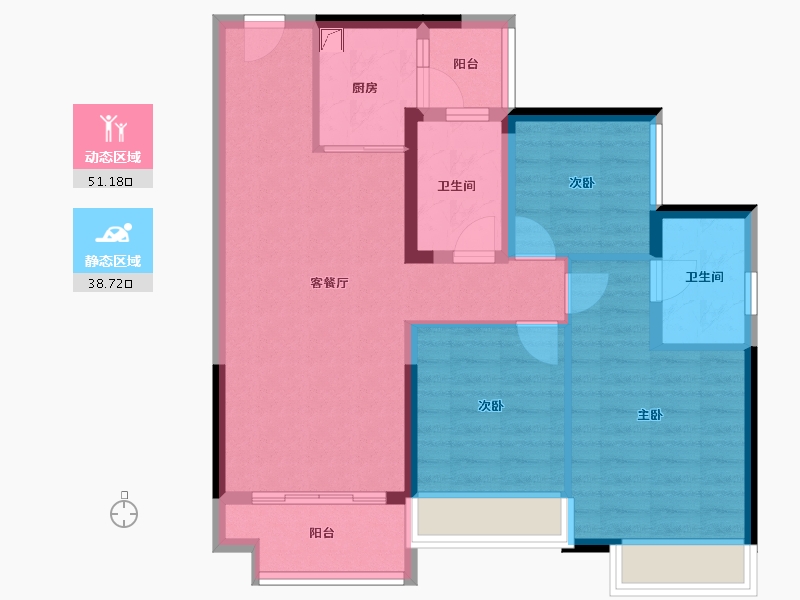 广东省-佛山市-华侨城云邸星悦-79.84-户型库-动静分区