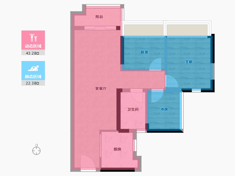 广东省-广州市-奥园中新誉府-57.77-户型库-动静分区