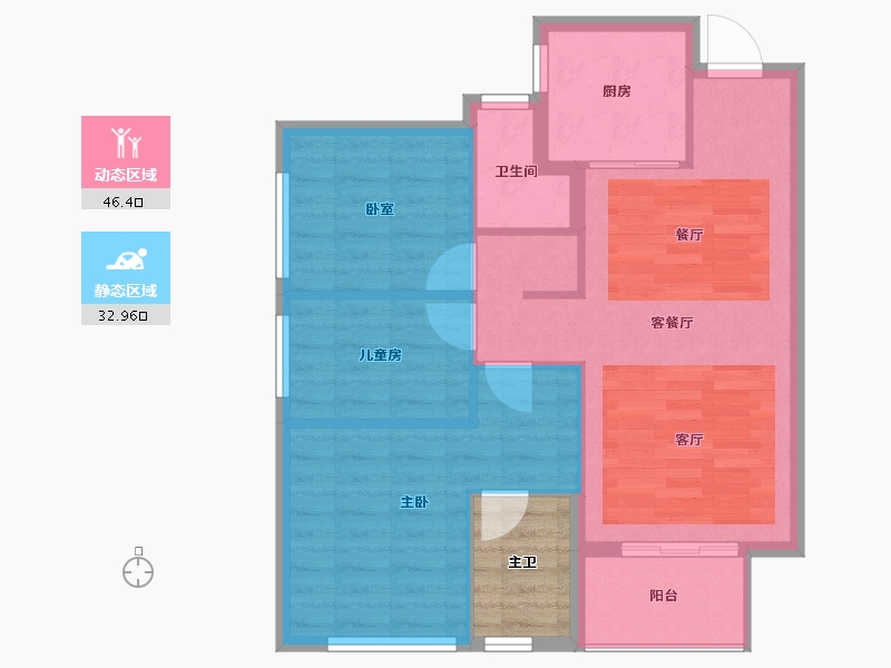 贵州省-贵阳市-万科麓山-76.00-户型库-动静分区