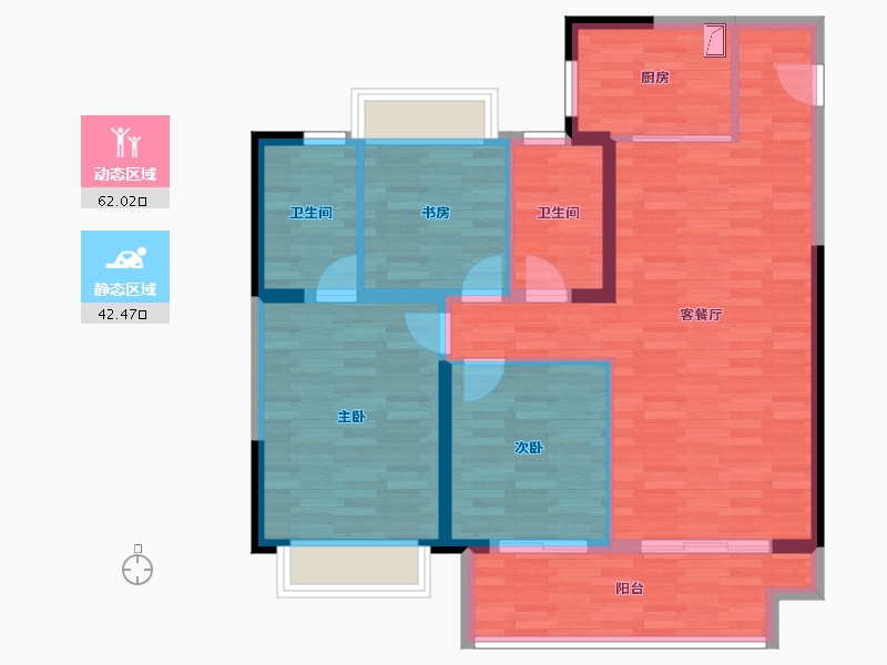 江苏省-常州市-华盛品樾公馆-94.16-户型库-动静分区