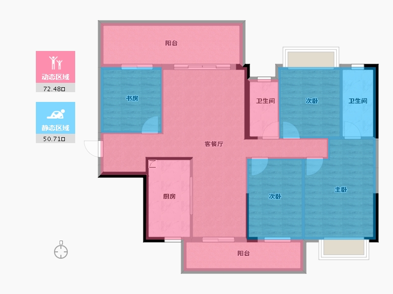 广西壮族自治区-南宁市-阳光城江南檀悦-111.50-户型库-动静分区