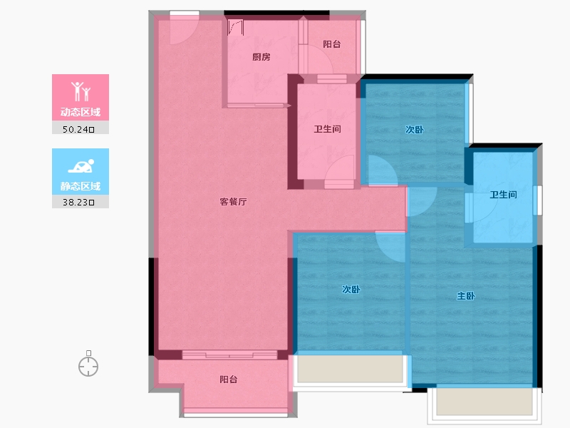 广东省-佛山市-华侨城云邸星悦-78.54-户型库-动静分区