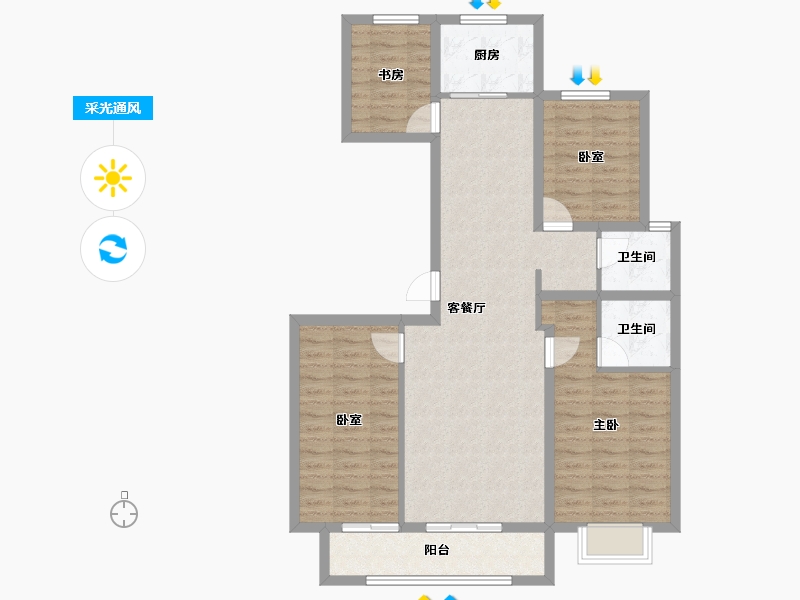 山西省-太原市-通建·融创城-98.19-户型库-采光通风