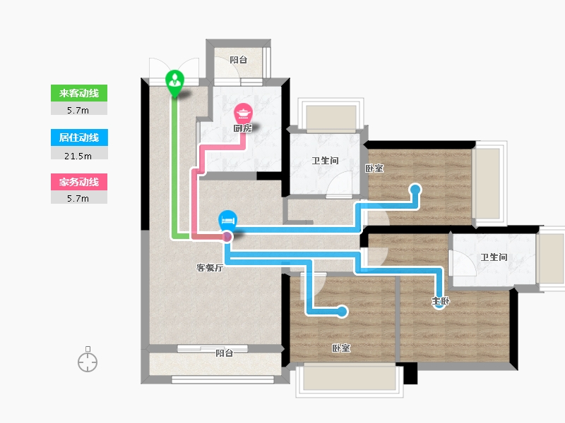 广东省-广州市-金融街花溪小镇-78.40-户型库-动静线