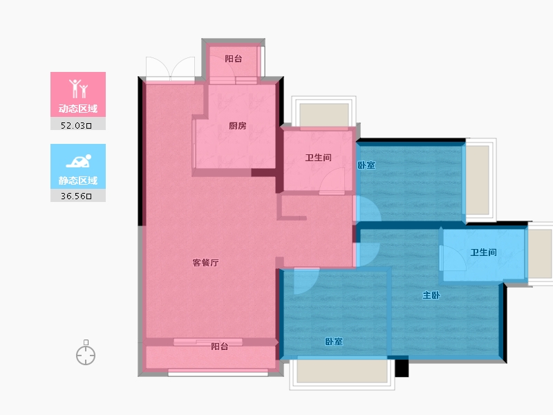 广东省-广州市-金融街花溪小镇-78.40-户型库-动静分区