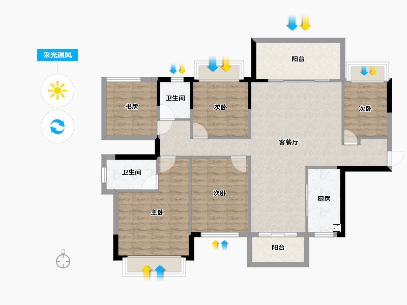 广西壮族自治区-南宁市-振业启航城-112.26-户型库-采光通风