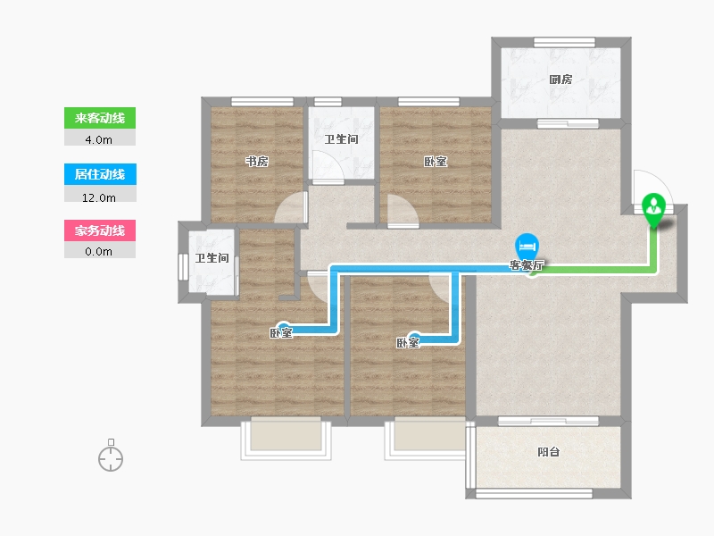 安徽省-合肥市-孔雀城时代北宸-87.23-户型库-动静线