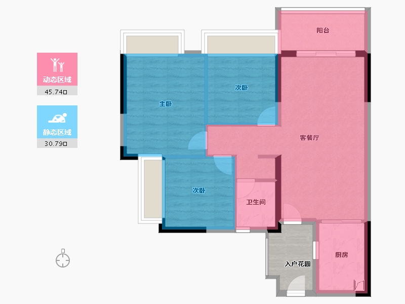 广东省-佛山市-保利华侨城云禧-73.00-户型库-动静分区