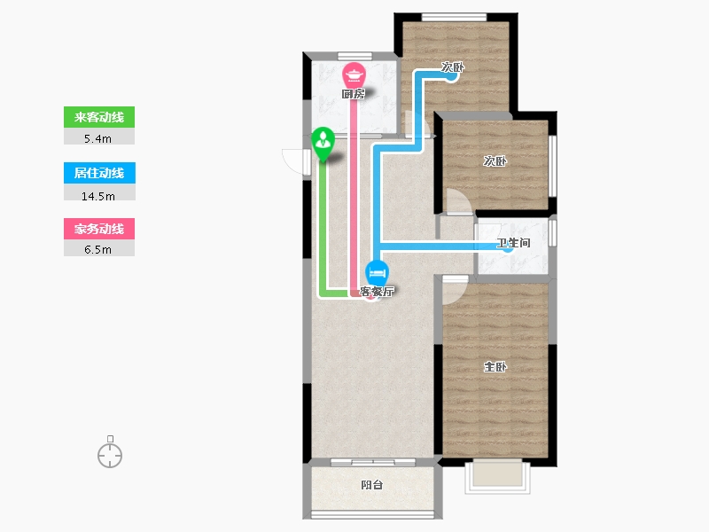 甘肃省-兰州市-瑞岭御府-91.58-户型库-动静线