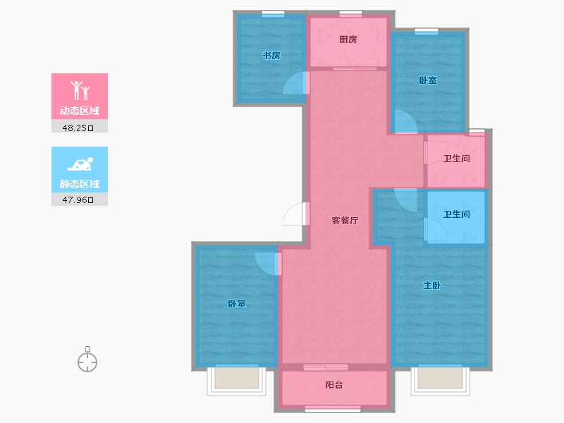 山西省-太原市-通建·融创城-85.15-户型库-动静分区