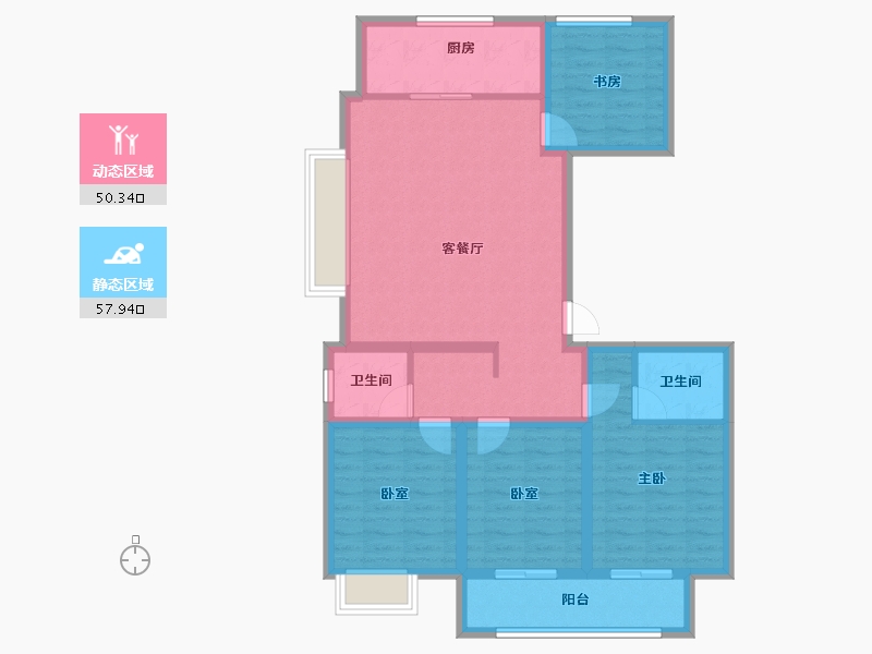 山西省-太原市-通建·融创城-96.37-户型库-动静分区