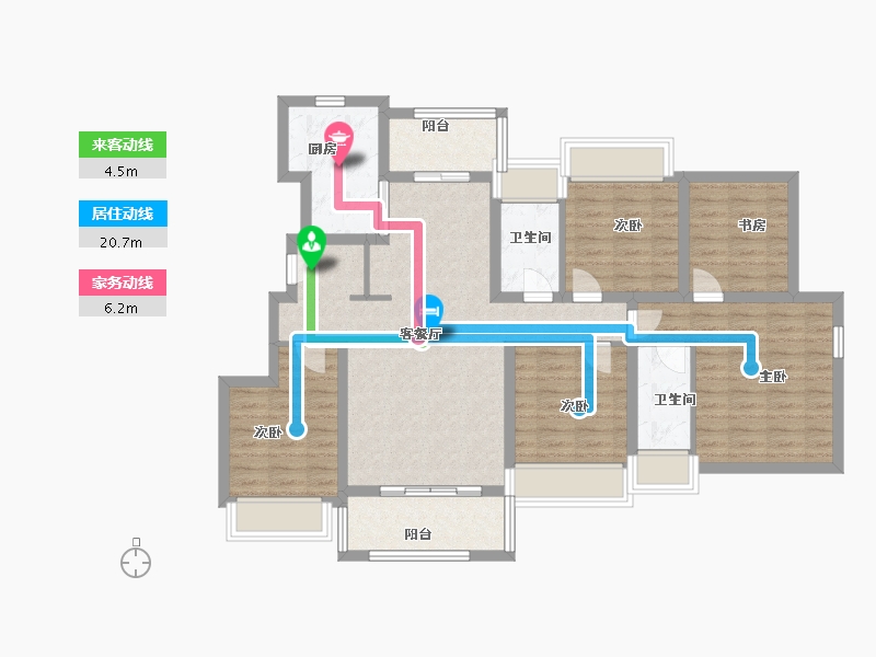 广东省-广州市-金融街花溪小镇-104.22-户型库-动静线