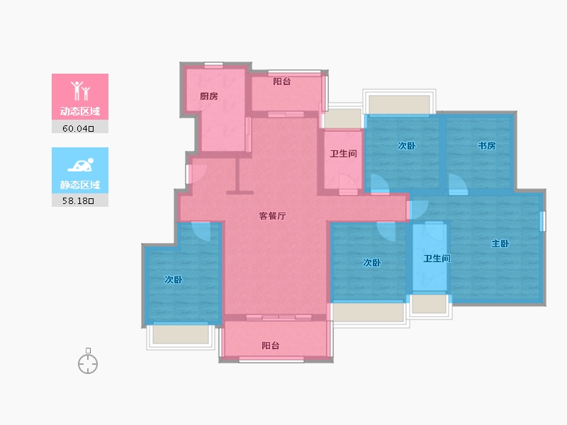 广东省-广州市-金融街花溪小镇-104.22-户型库-动静分区