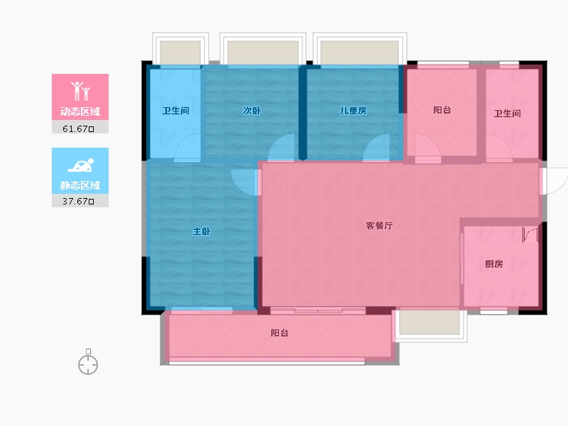 广东省-佛山市-正荣新希望金洲府-89.00-户型库-动静分区