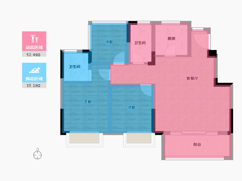 安徽省-合肥市-北城正荣府-77.83-户型库-动静分区