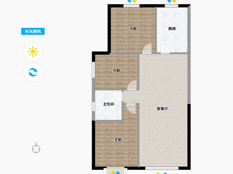 甘肃省-兰州市-瑞岭悦府-93.60-户型库-采光通风