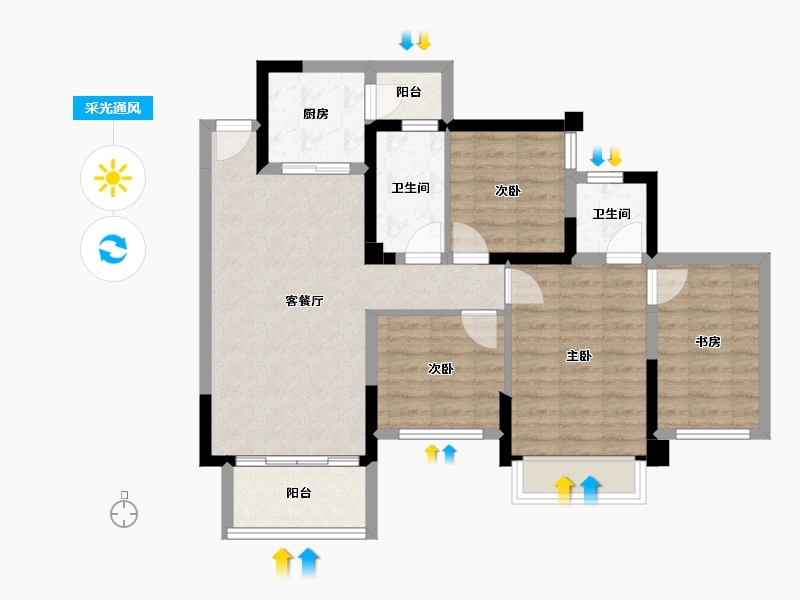 广西壮族自治区-南宁市-建工城-79.60-户型库-采光通风