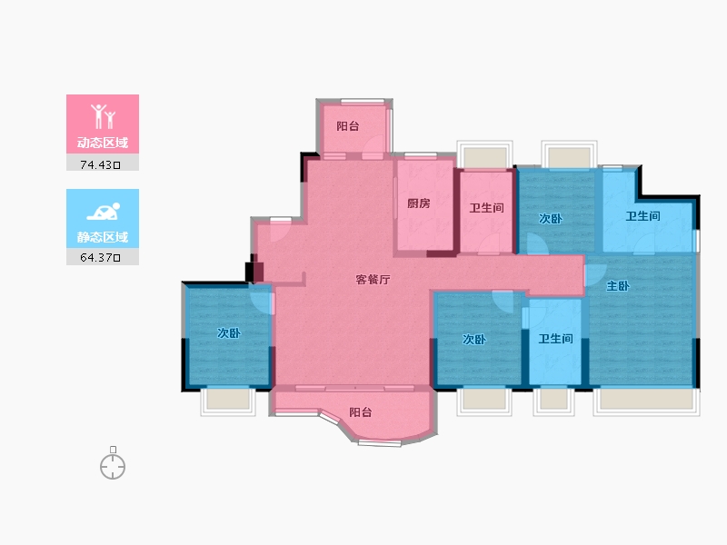 广东省-广州市-广州滨江上都-124.08-户型库-动静分区