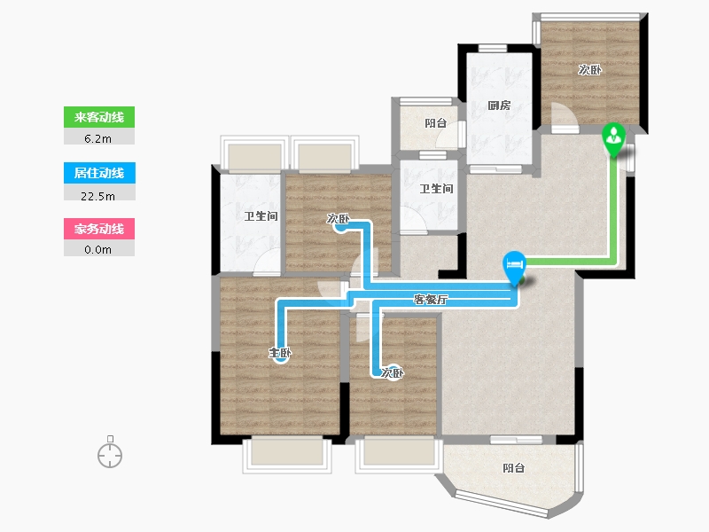 广东省-广州市-广州滨江上都-105.59-户型库-动静线