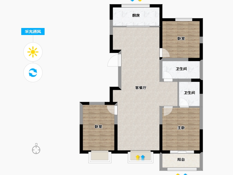 山西省-太原市-融超悦府-97.33-户型库-采光通风