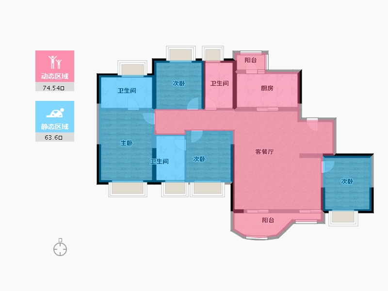 广东省-广州市-广州滨江上都-123.56-户型库-动静分区