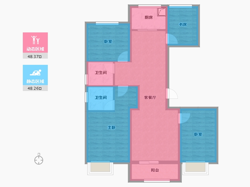 山西省-太原市-通建·融创城-85.21-户型库-动静分区