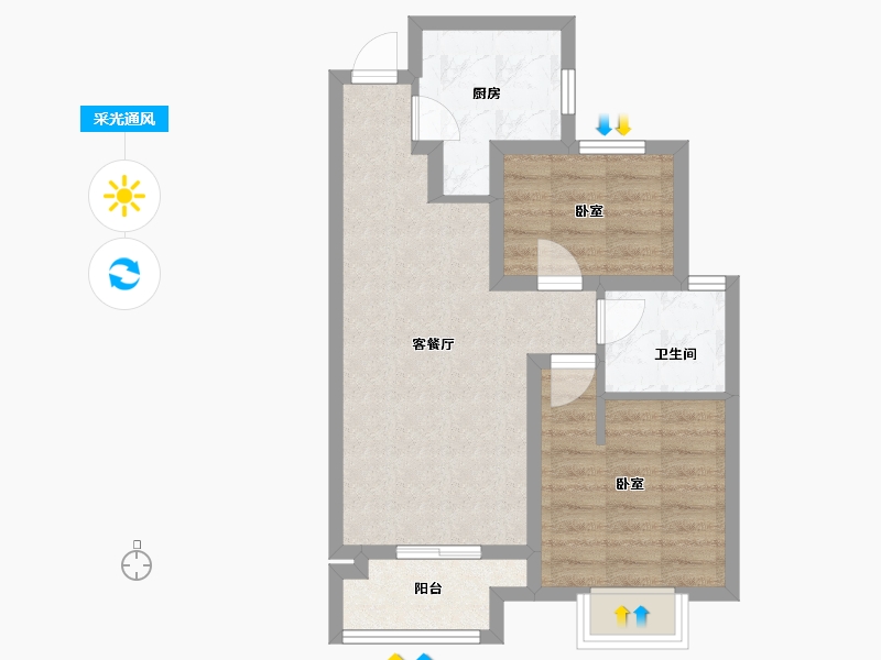 山西省-太原市-太原·龙湖天鉅-54.97-户型库-采光通风