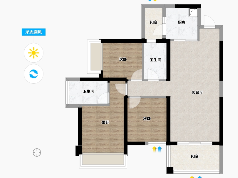 广西壮族自治区-南宁市-南宁宝能城-79.46-户型库-采光通风