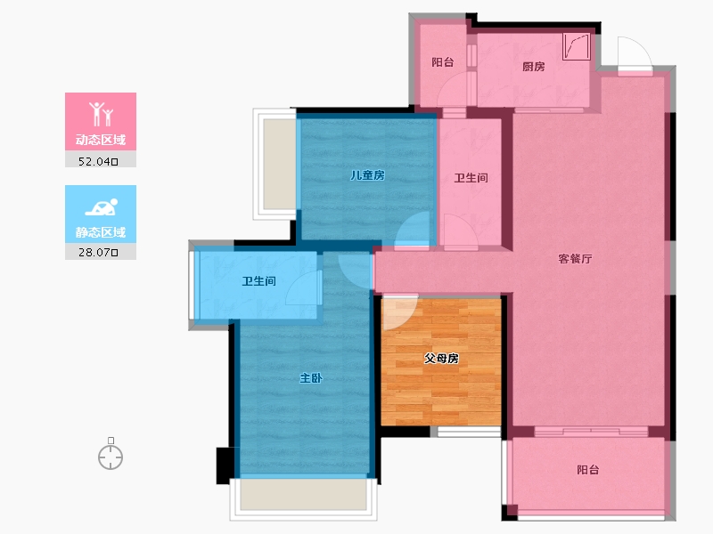 广西壮族自治区-南宁市-南宁宝能城-78.86-户型库-动静分区