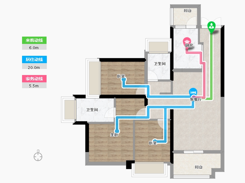 广东省-广州市-金融街花溪小镇-78.40-户型库-动静线