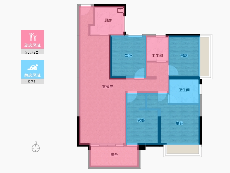 广西壮族自治区-南宁市-中国铁建安吉山语城-90.98-户型库-动静分区