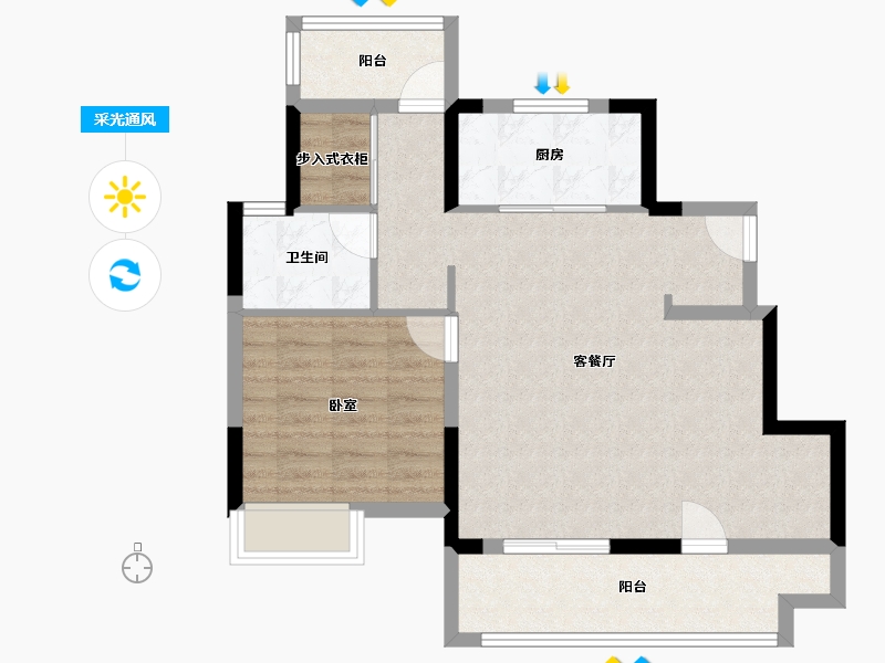 安徽省-合肥市-旭辉望江来-71.27-户型库-采光通风