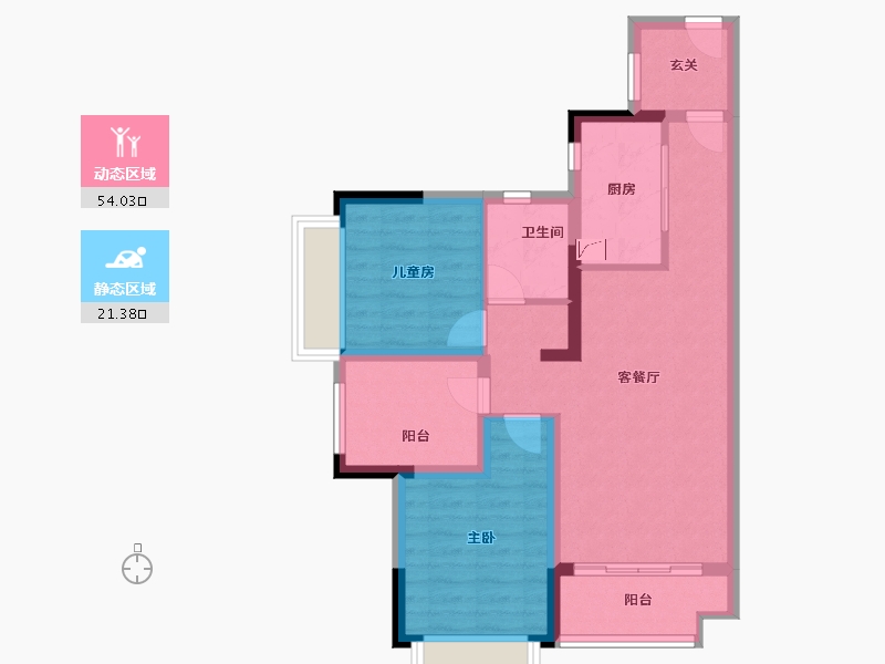 广东省-佛山市-正荣新希望金洲府-66.00-户型库-动静分区