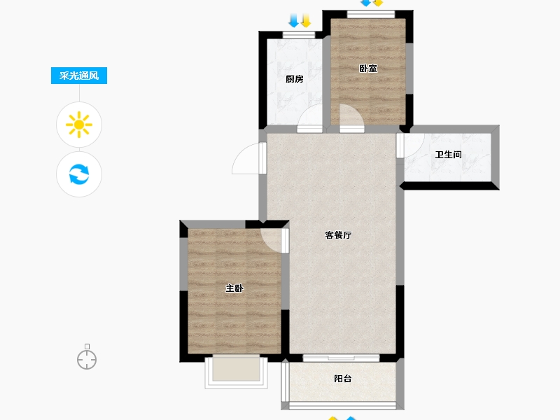 山西省-太原市-融超悦府-59.86-户型库-采光通风