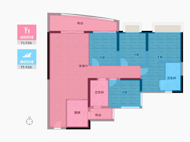 广东省-广州市-广州滨江上都-114.40-户型库-动静分区